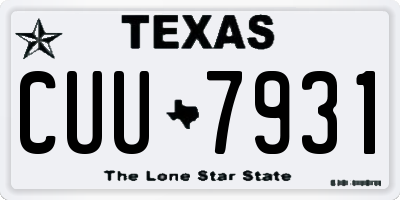 TX license plate CUU7931
