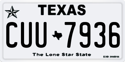 TX license plate CUU7936