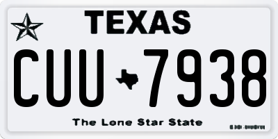 TX license plate CUU7938