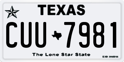 TX license plate CUU7981