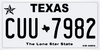 TX license plate CUU7982