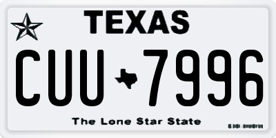 TX license plate CUU7996