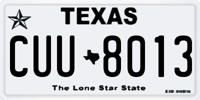 TX license plate CUU8013