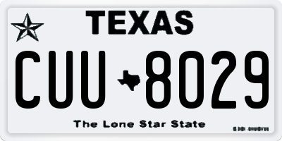TX license plate CUU8029