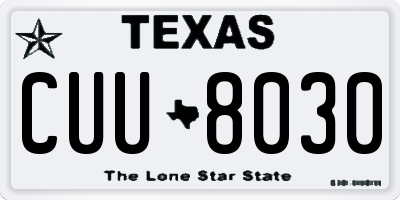 TX license plate CUU8030