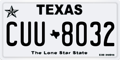 TX license plate CUU8032
