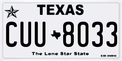 TX license plate CUU8033