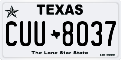 TX license plate CUU8037
