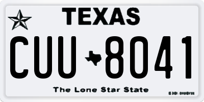 TX license plate CUU8041