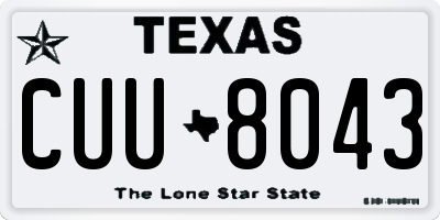 TX license plate CUU8043