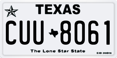 TX license plate CUU8061