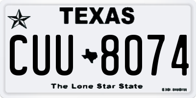 TX license plate CUU8074