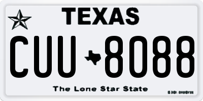 TX license plate CUU8088