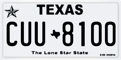 TX license plate CUU8100