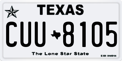 TX license plate CUU8105