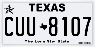 TX license plate CUU8107