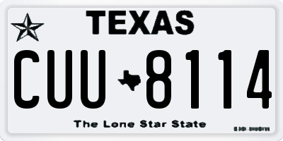 TX license plate CUU8114