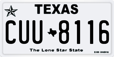 TX license plate CUU8116