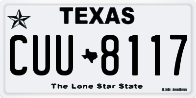 TX license plate CUU8117