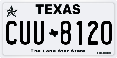 TX license plate CUU8120