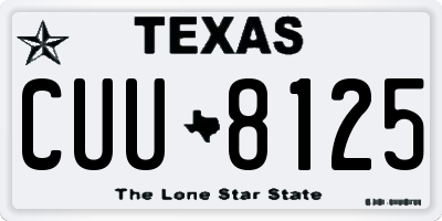 TX license plate CUU8125