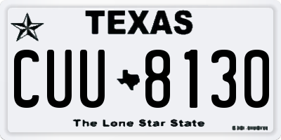 TX license plate CUU8130