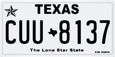 TX license plate CUU8137