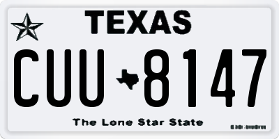 TX license plate CUU8147