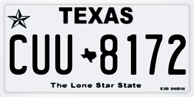 TX license plate CUU8172