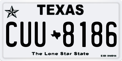 TX license plate CUU8186