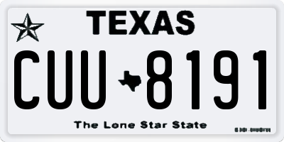 TX license plate CUU8191
