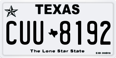 TX license plate CUU8192