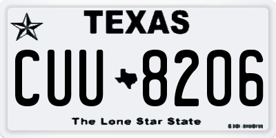 TX license plate CUU8206