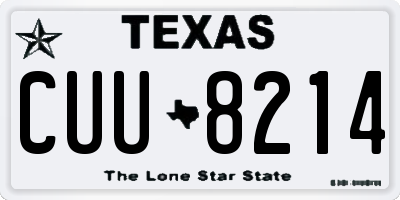 TX license plate CUU8214
