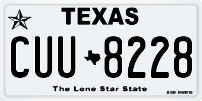 TX license plate CUU8228