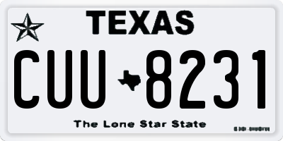 TX license plate CUU8231