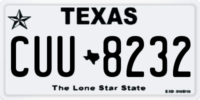 TX license plate CUU8232