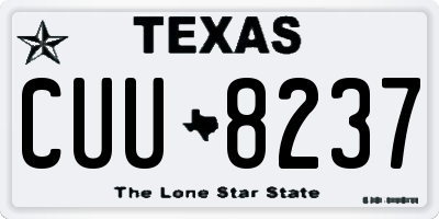 TX license plate CUU8237