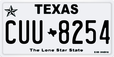 TX license plate CUU8254