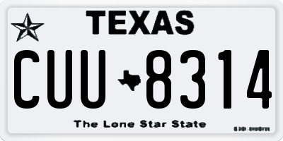 TX license plate CUU8314