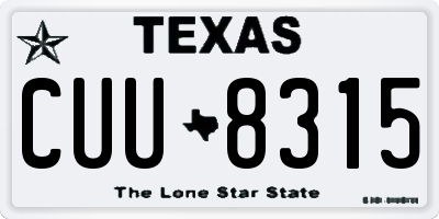 TX license plate CUU8315