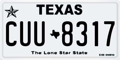 TX license plate CUU8317