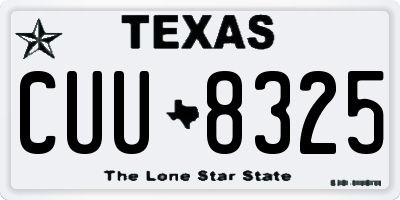TX license plate CUU8325