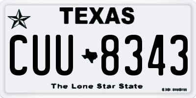 TX license plate CUU8343