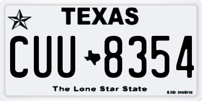 TX license plate CUU8354
