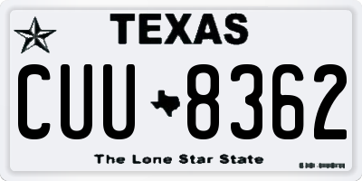 TX license plate CUU8362
