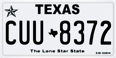 TX license plate CUU8372