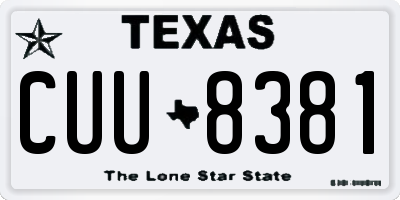 TX license plate CUU8381