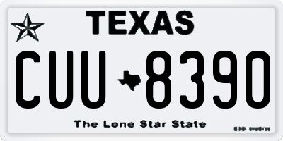 TX license plate CUU8390