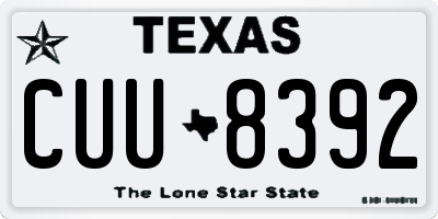 TX license plate CUU8392